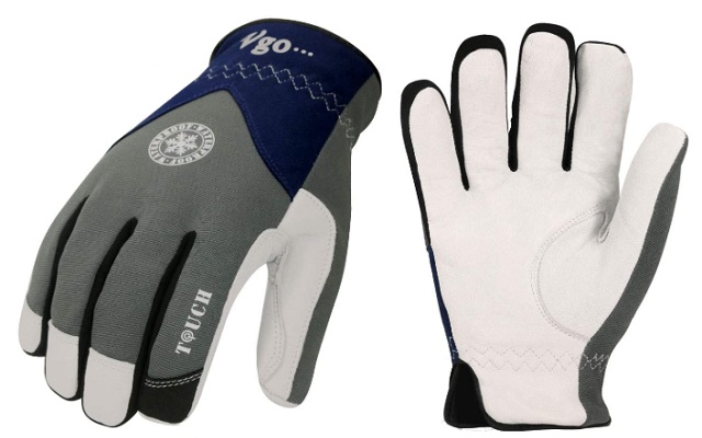 Vgo-32℉-or-above-3M-Thinsulate-C40-Winter-Goatskin-Leather-Waterproof Working Gloves