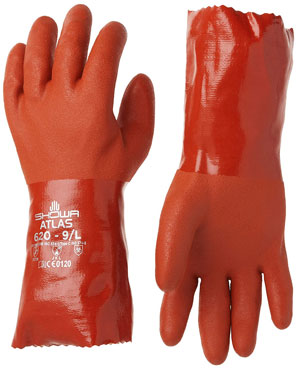 Showa-620-09 atlas 620 fully coated double dipped PVC glove To Protects Hands From Hazardous Chemicals
